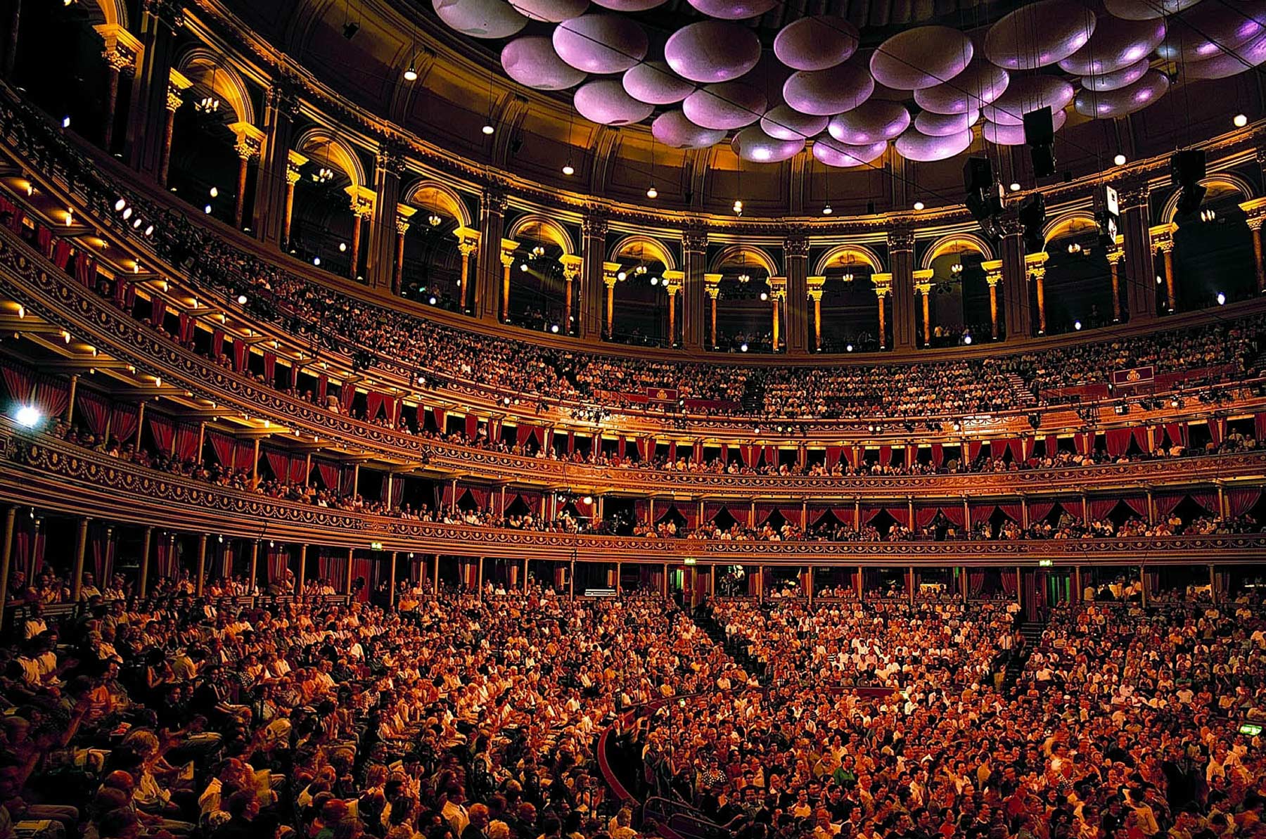 Количество зрителей в театре. Royal Albert Hall вид внутри.