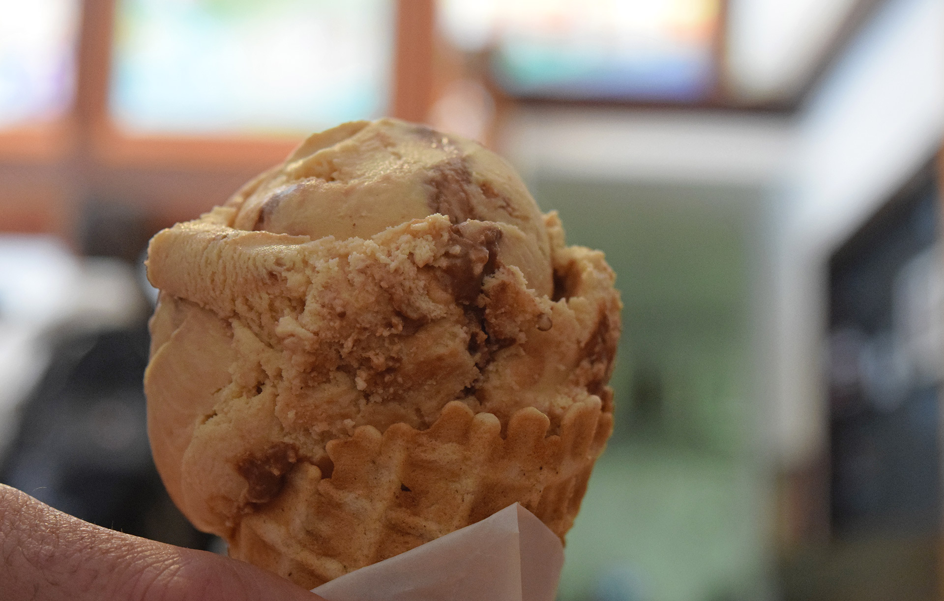 San Francisco's Hometown Creamery:n maapähkinävoi-suklaajäätelö vie kielen mennessään. Kuva: Reetta Kemppi