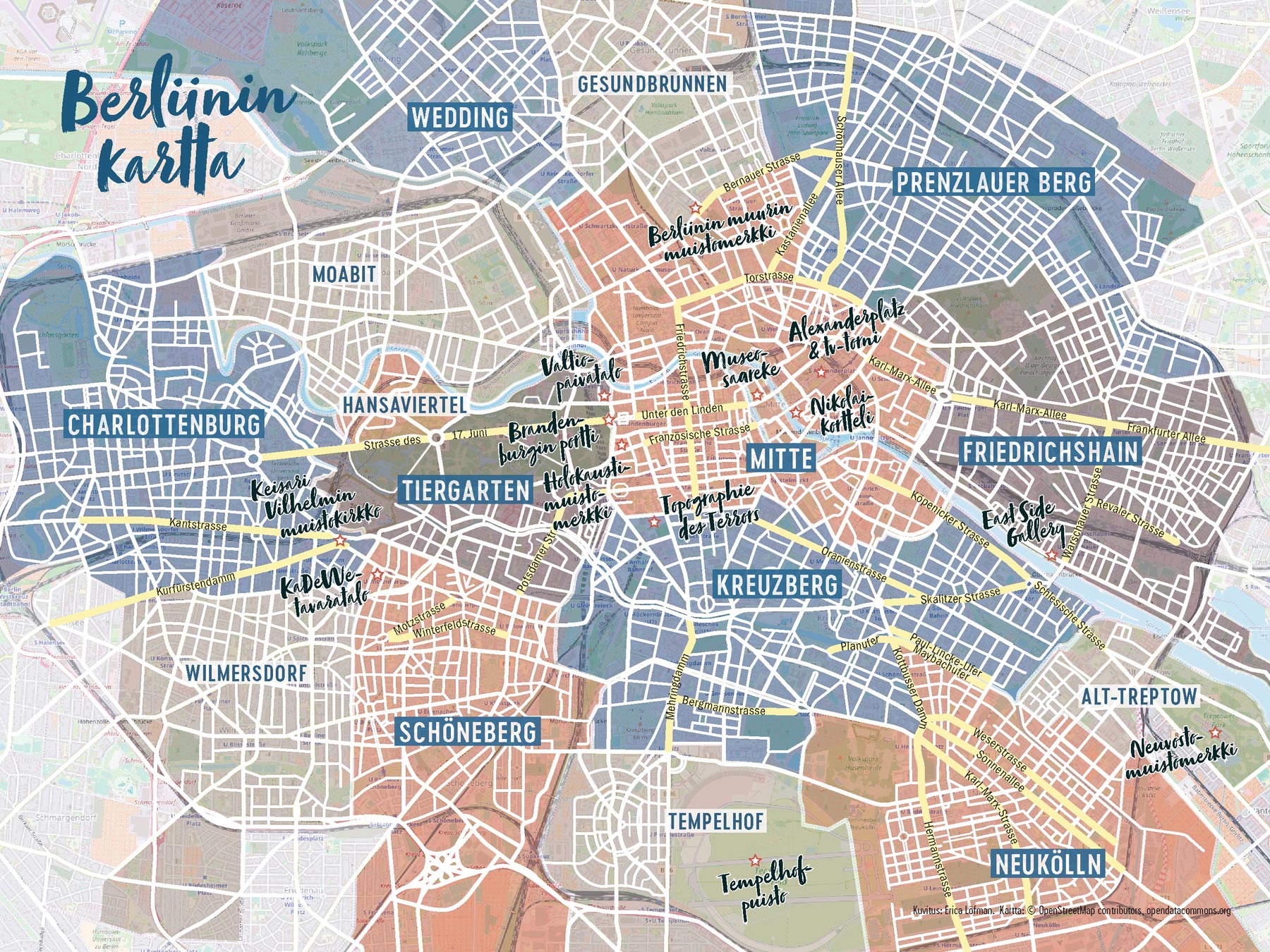 berliinin kartta Berliinin kaupunginosat | Tripsteri