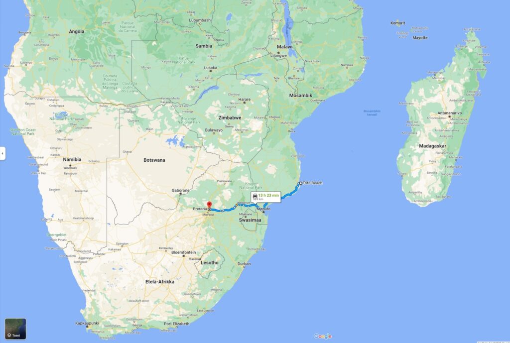 Mosambikin kartta.